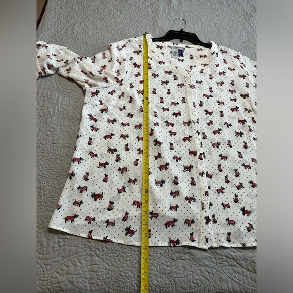 Catherines Women’s Petite Plus Size Scottie Dog Blouse Size 1X WP 18/20WP - Picture 4 of 8